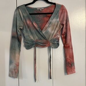 Pink & Green Tie-Dye Crop